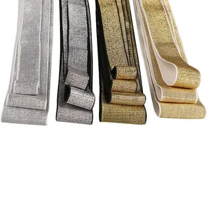 Лента эластичная, золотистаясеребристая, 1015202540 мм, канатная Резиновая лента, 1 м