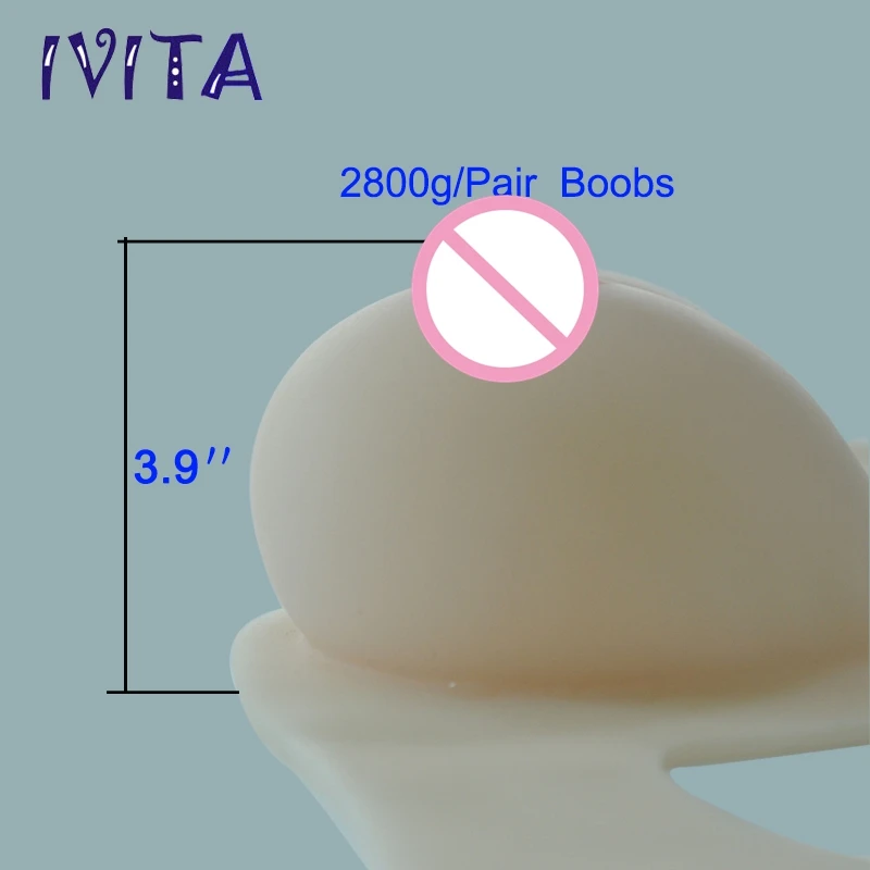IVITA 2800 г белая искусственная грудь искусственные бриллианты для мужчин Drag-Queen |