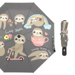 Полностью автоматический женский складной зонт от дождя, 3 дюйма, ветрозащитный большой зонт, детский портативный Быстросохнущий зонт