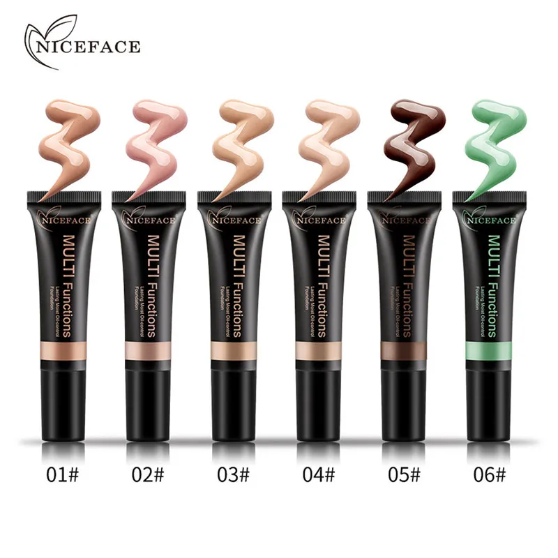 NICEFACE Mult-functionalFace Makeup Base Face Liquid Foundation BB Cream Concealer Primer Easy to Wear Soft Carrying | Красота и