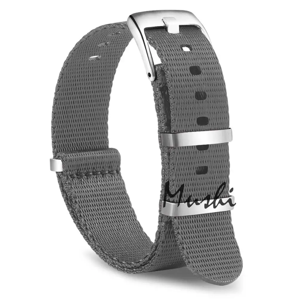 Gray James Bond 007 20 мм 22 мм часы с ремешком NATO Band мужские серебряные пряжка холст ремешок с инструментами - Цвет ремешка: Gray