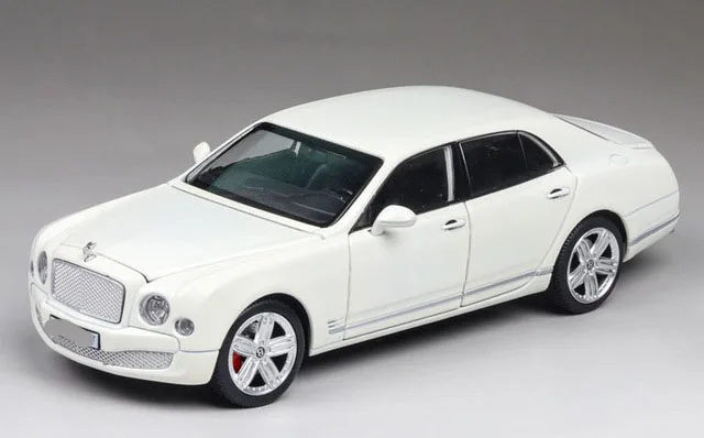 White no box 1/24 игрушечный автомобиль отличного качества, Металлический Игрушечный Автомобиль Bentley Mulsanne, литая Машинка и игрушечный автомобиль, модель автомобиля, игрушки в подарок для детей - Цвет: White no box