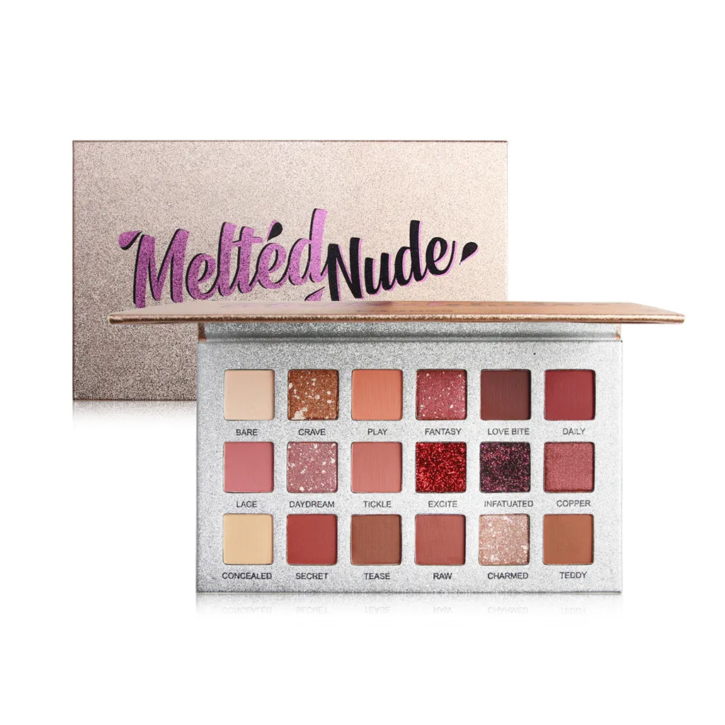Fashion 18 Color Nude Shining Eyeshadow Palette Makeup Glitter Luxury Golden Matte Eye Shadow Palette+6PCS Brushes |