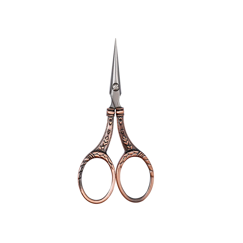 Red copper LMDZ 1 шт., 11 см, винтажные стильные ножницы, антикварные ножницы для резки, вышивания крестиком, швейные ножницы, портновские ножницы - Цвет: Red copper