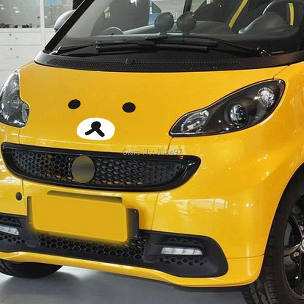 

Забавная креативная наклейка Rillakkuma на глаза и нос, наклейка на автомобиль, наклейка для Tesla Ford Chevrolet VW Toyota Honda Hyundai