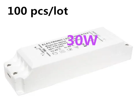 100pcs high quality LED DRIVER led transformer adapter 12vdc output 30w plastic cover 220v to 12v for strip mr11 mr16 | Лампы и