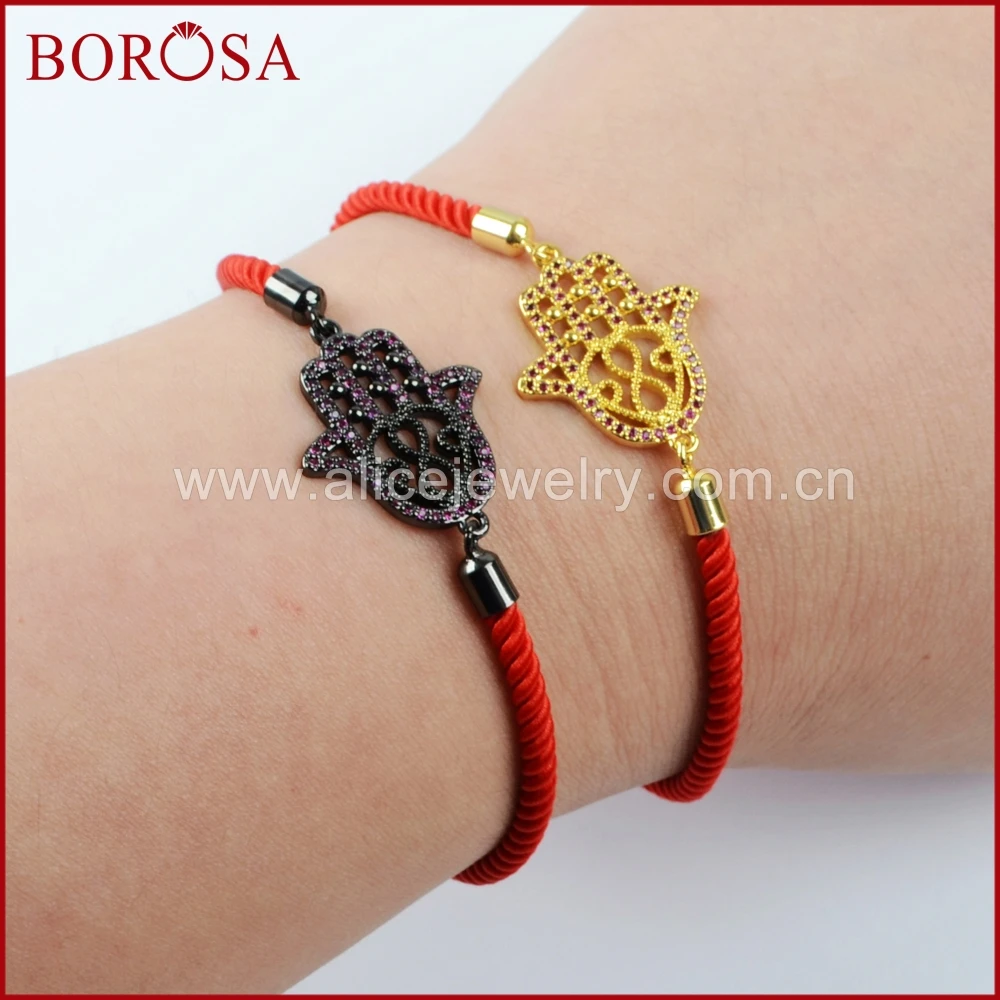 BOROSA Фиолетовый Циркон Проложить Mix Цвет Хамса застежка закрутка Регулируемая