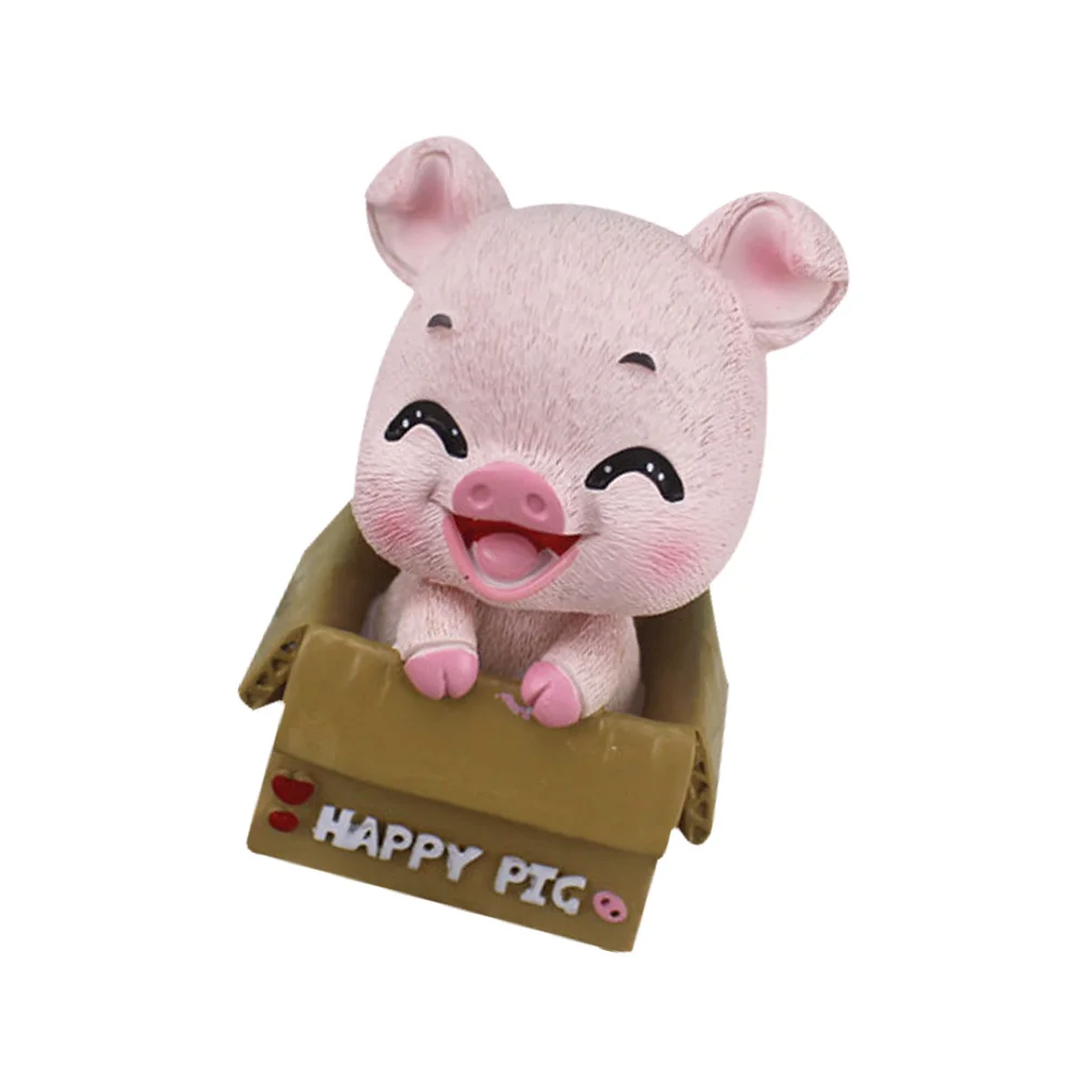 Смола свинья фигурка улыбающийся стиль украшения дома статуя свиньи микро