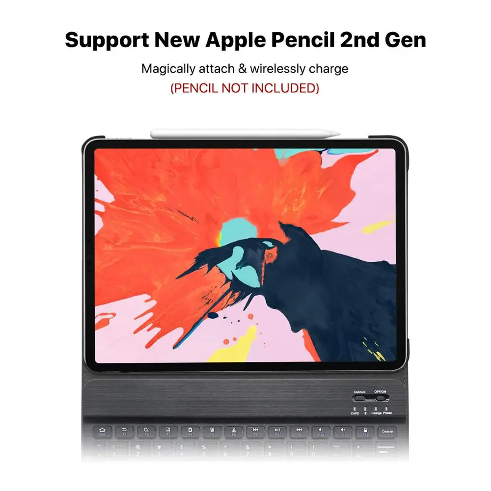Для нового iPad Pro 11 Чехол W Беспроводная Bluetooth клавиатура Смарт кожаный защитный
