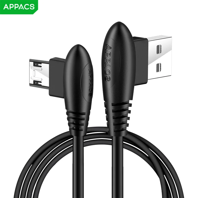 APPACS кабель для быстрой зарядки 1 2 м 4 А Micro USB коннектор Samsung 90 градусов usb