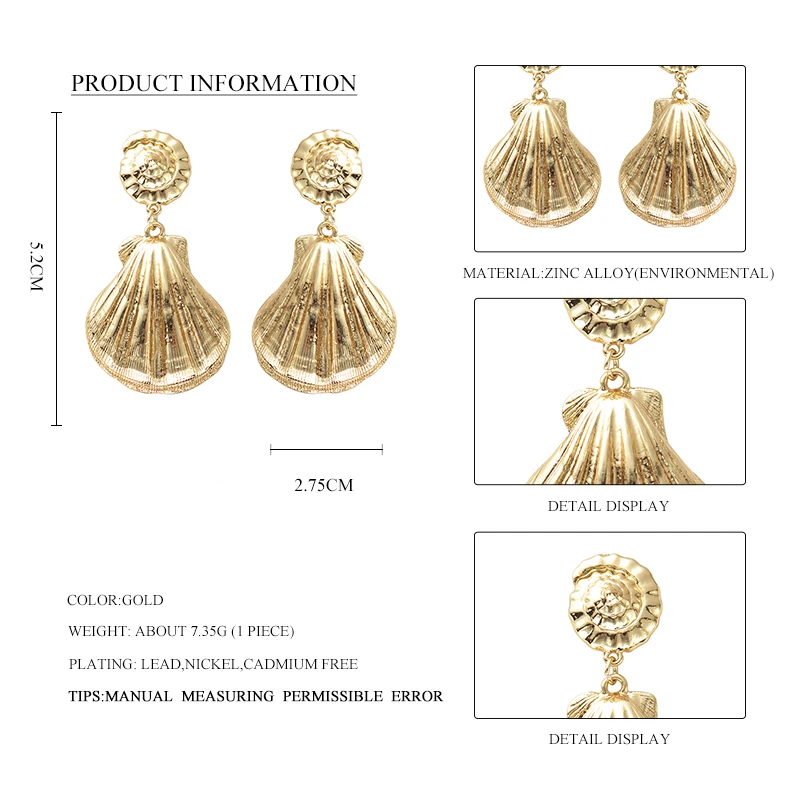 Wild & Free античный сплав оболочки раковины свисающие серьги для женщин ювелирные