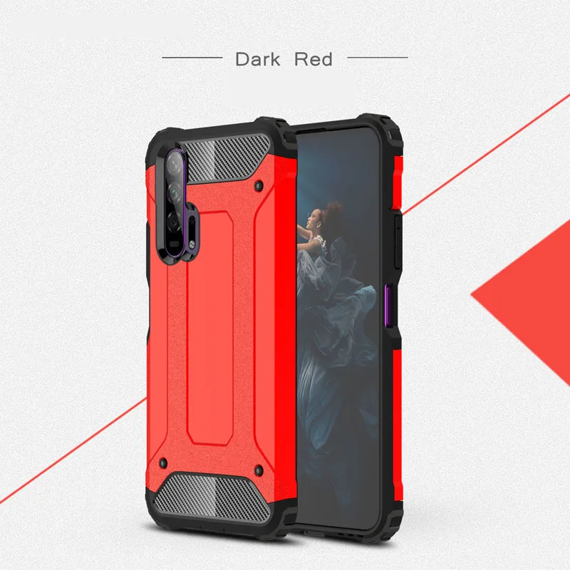 Red Чехол для huawei Honor 20 Lite 20i 10i 9X Премиум 10 9 8 8A 8C 8X Max 8S 7A 7C Pro V10 V20 двойной Слои анти-противоударный чехол для телефона - Цвет: Red