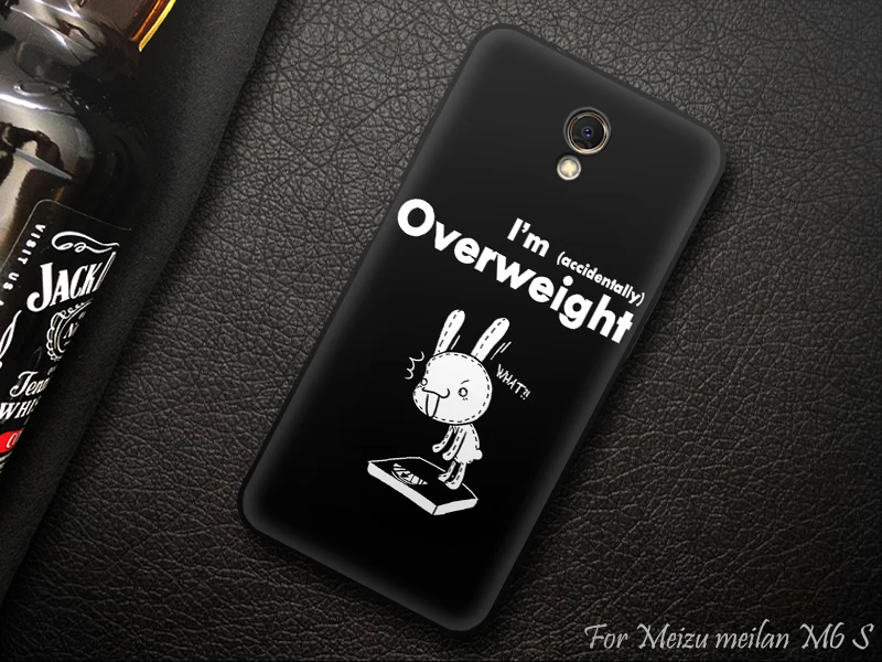 JURCHEN черный матовый Мягкий ТПУ силиконовый чехол для Meizu M6S 5," милый мультяшный принт Роскошные задние Сумки для Meizu M6S чехол