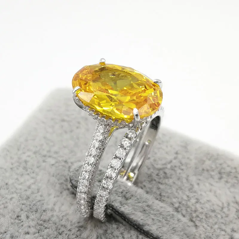 Женский набор колец для помолвки COLORFISH из 2 предметов 925 пробы серебряного цвета