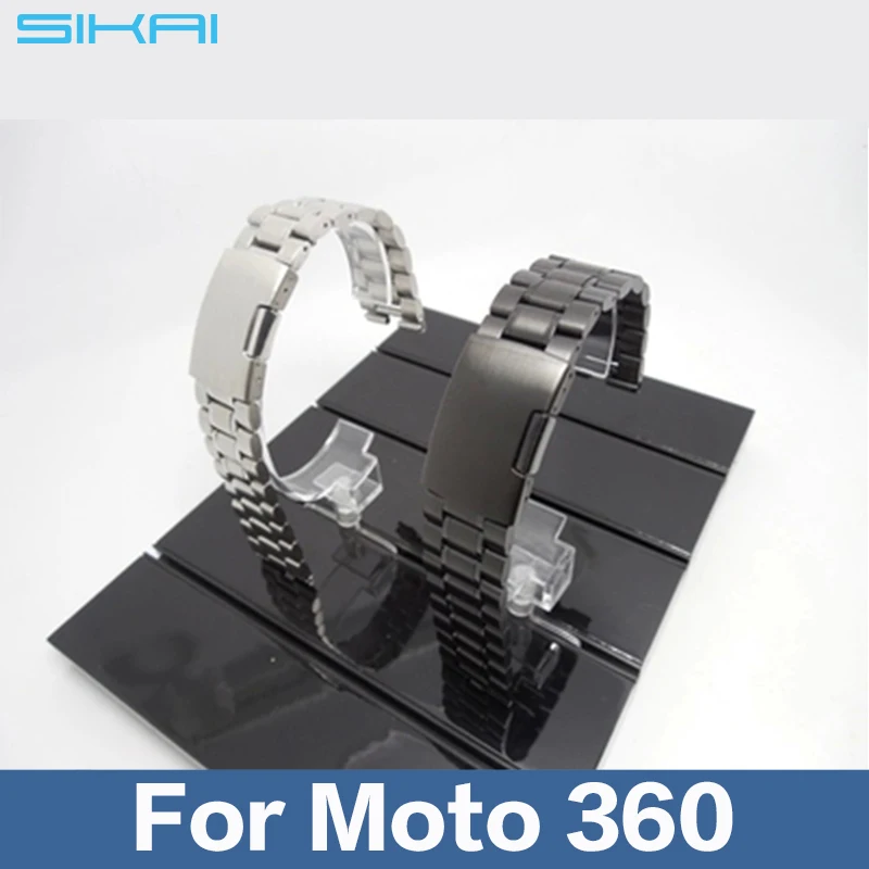 Дизайн роскошь нержавеющая сталь ремешок для часов Moto 360 Smart часы бизнес металл