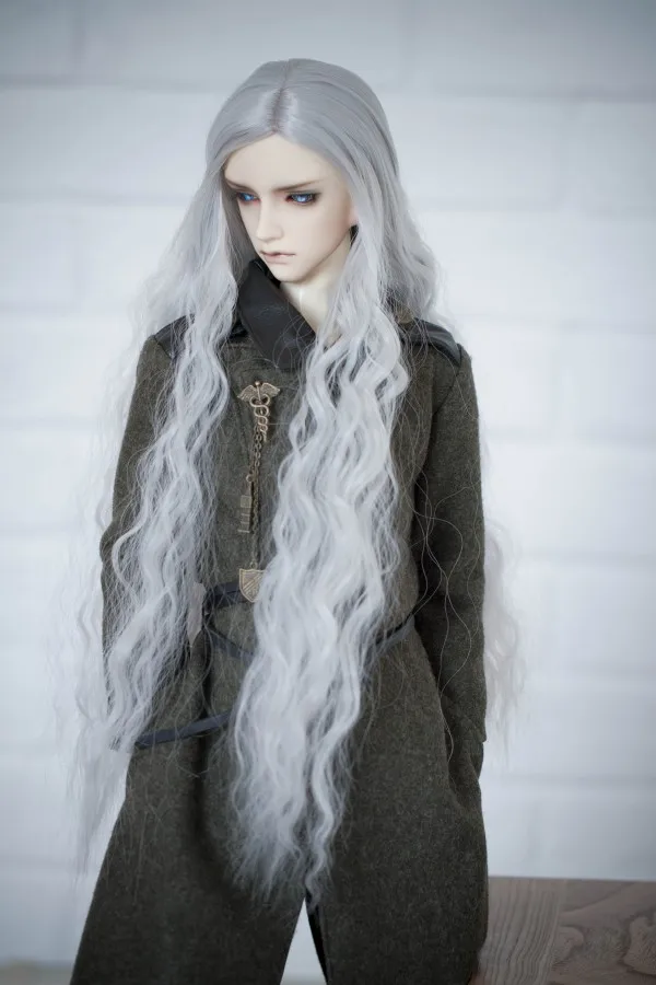 BJD doll wigs long curly wave hairs available for 1/3 BJD DD SD doll accessories BJD wigs doll accessories - Цвет: silk white