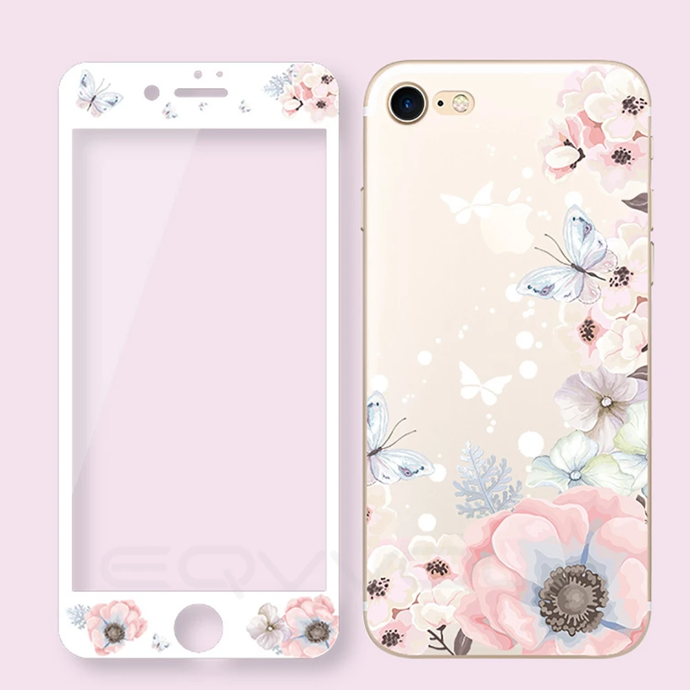 Eqvvol 360 Полное покрытие чехол для телефона для iPhone 8 7 6 S 6 S Plus чехлы с закаленным стеклом с защитой экрана милый мультфильм ТПУ чехол