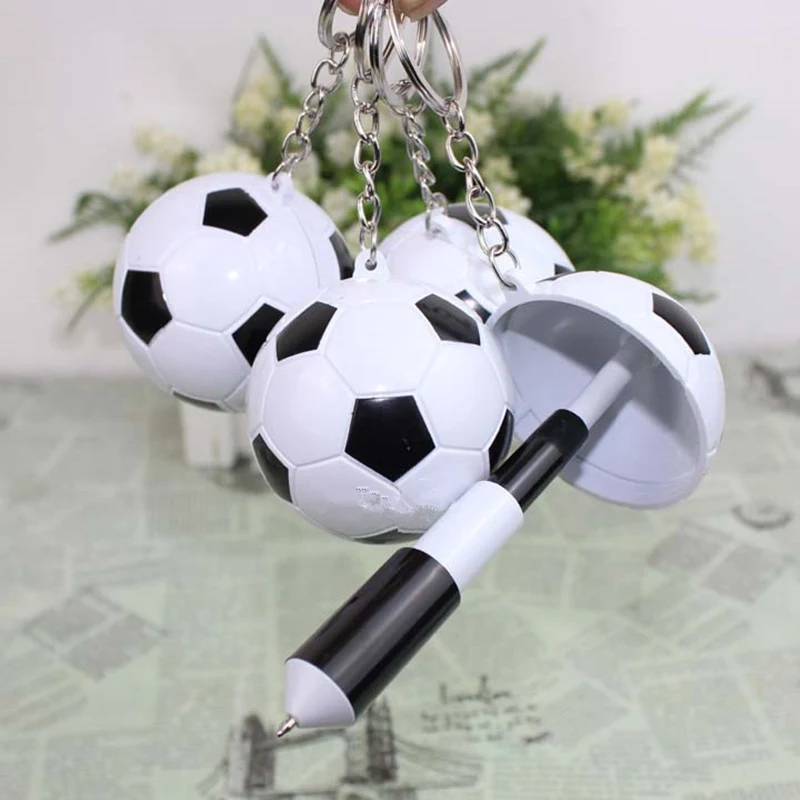 

Creative Football Ballpoint Pen Ball Pens Key Ring Portable Mini Stretch out draw back School Promotion Stationary Gifts Supply