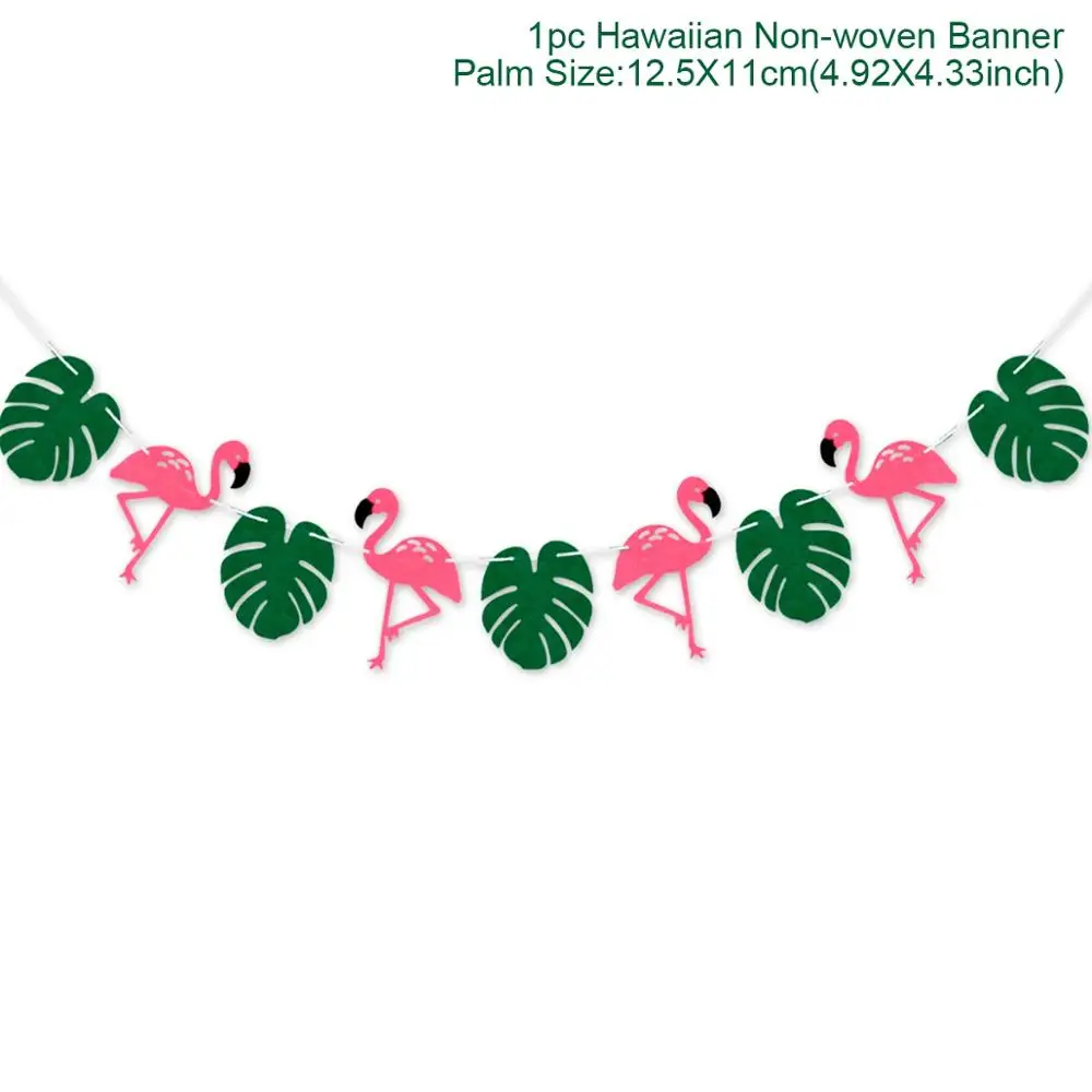 Leaf Banner Гавайи участник Luau Фламинго вечерние декоративный, с рисунком Фламинго ананаса летняя для вечеринки, дня рождения в гавайском стиле Вечерние Свадебный декор тропический Декор - Цвет: Leaf Banner