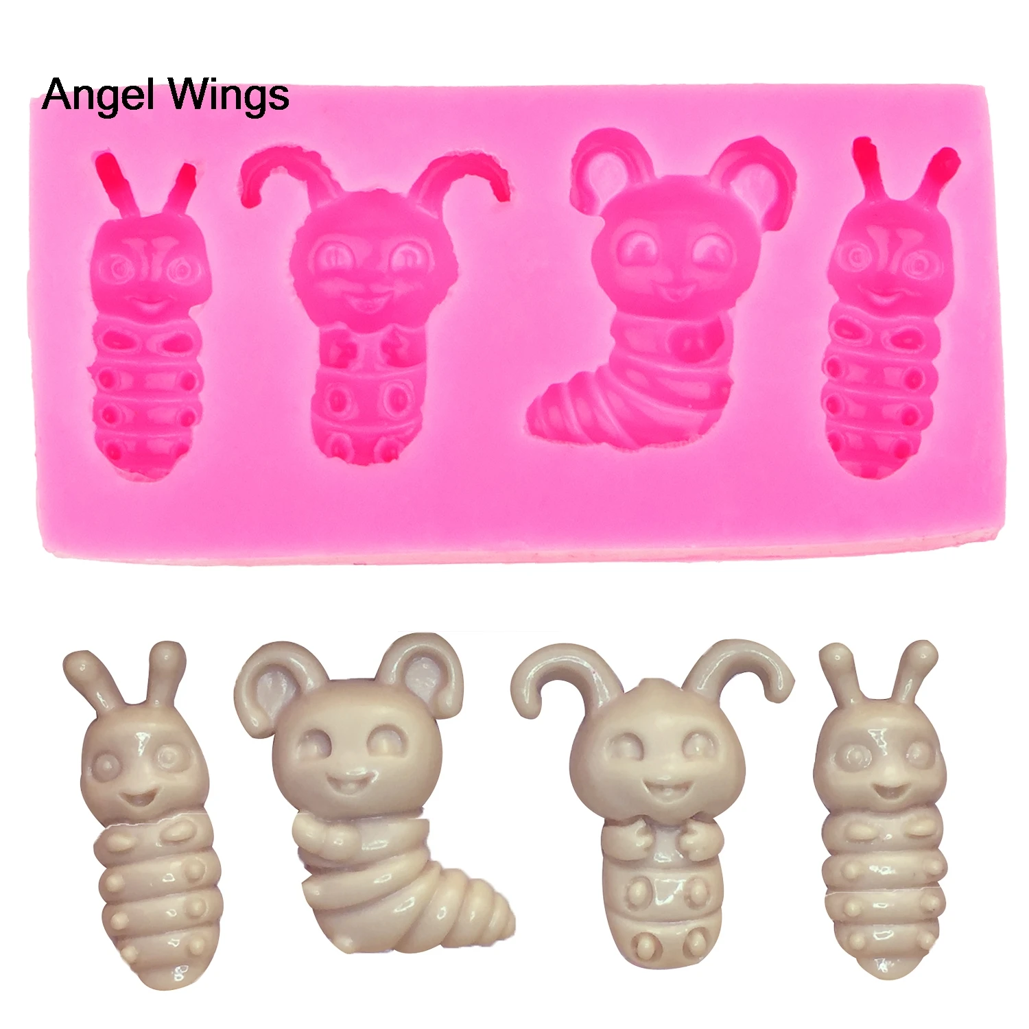 Angel Wings пищевая 3D форма для помадки силиконовая торта насекомое обратная