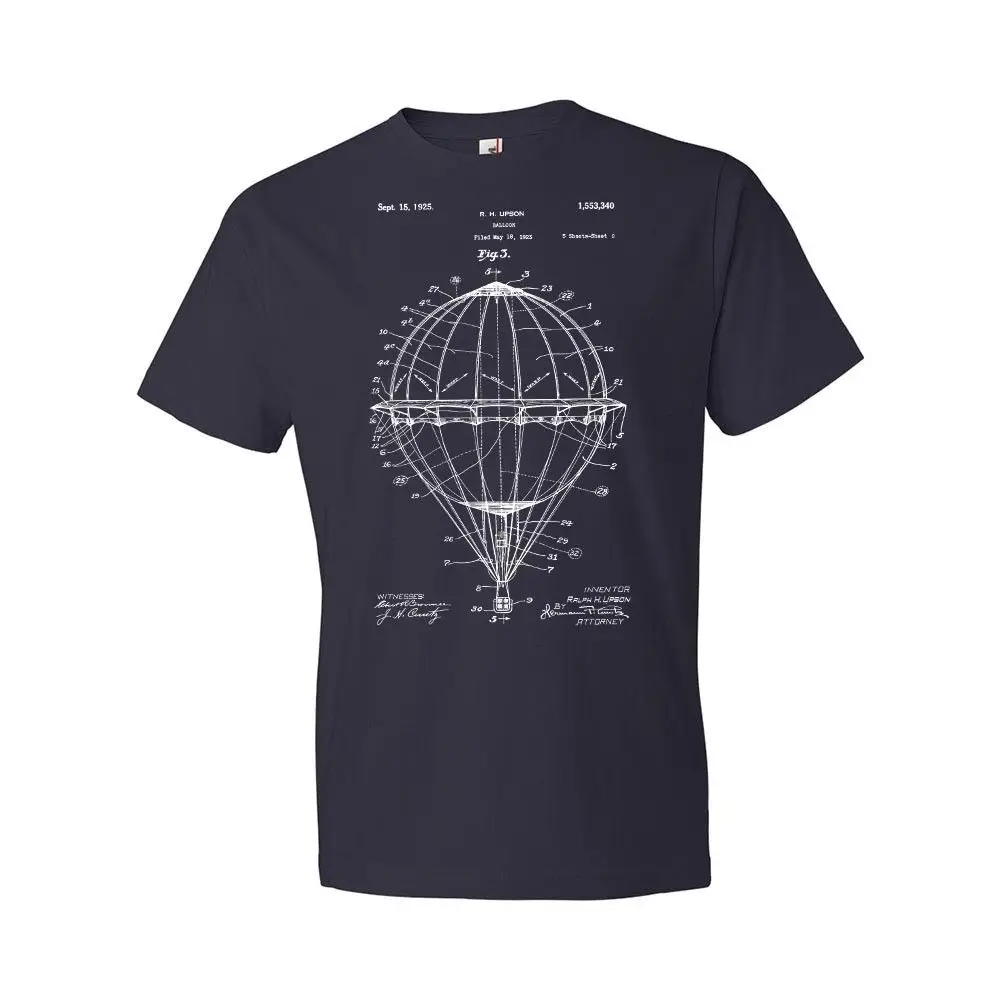 

Short Sleeve Tshirt Novelty Hot Air Balloon T-Shirt Balloonist T-Shirt Balloon Patent Pilot Gift Patent Artfunny Tee