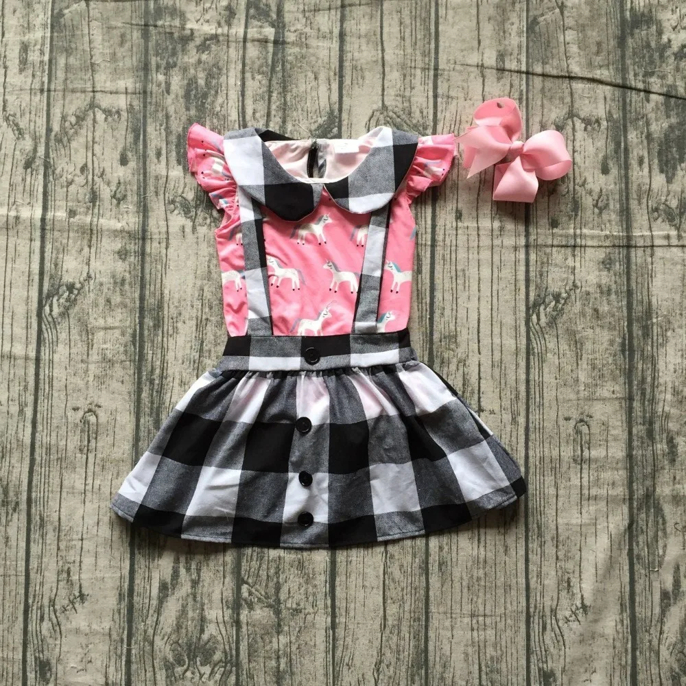 Новая летняя детская одежда для маленьких девочек комплект с юбкой на подтяжках