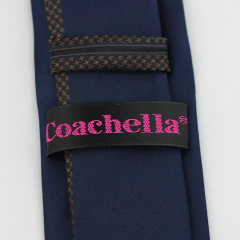 Галстуки Coachella коричневый клетчатый галстук в полоску темно синего цвета
