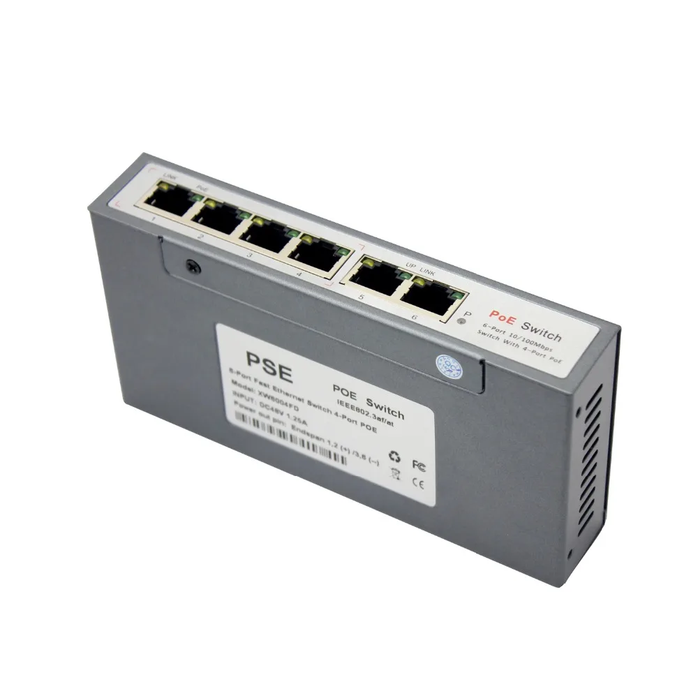 ESCAM 4CH POE коммутатор 10/100 м 150 расстояние 85 Вт DC и 2 порта Lan для сетевой IP камеры
