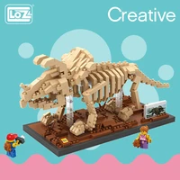 loz diamond blocks mini micro building bricks triceratops skeleton dinosaur fossil toys animals model museum gift 9025