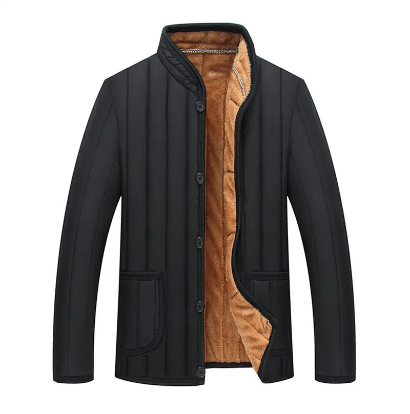 Black Размер XL-3XL 4XL мужская зимняя куртка мужская куртка зимняя теплая хлопковая Парка мужская одежда брендовая Толстая зимняя куртка s - Цвет: Black