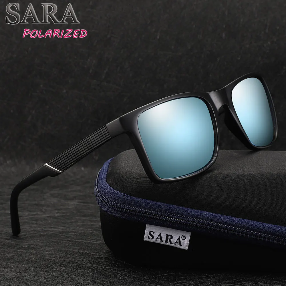 

SARA New Fashion Men's Driving Sunglasses Square Men's Polarized Mirror Sun Glasses Retro Vintage Eyewear Gafas Oculos de sol