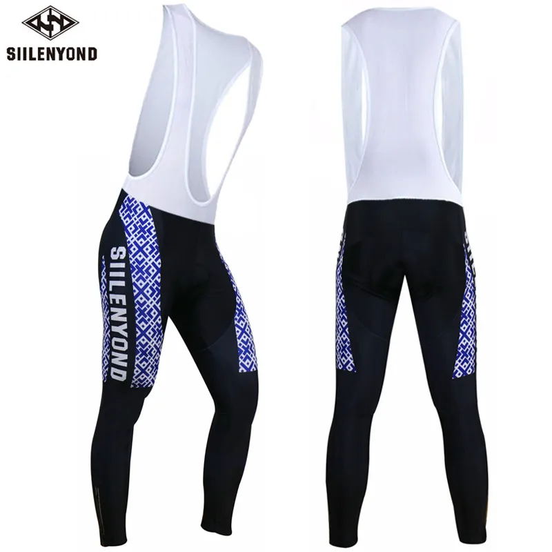 one piece bib pant Siilenyond велошорты зима Coolmax с 3D гелевой подкладкой для мужчин MTB велосипед плотные теплые велосипедные штаны - Цвет: one piece bib pant