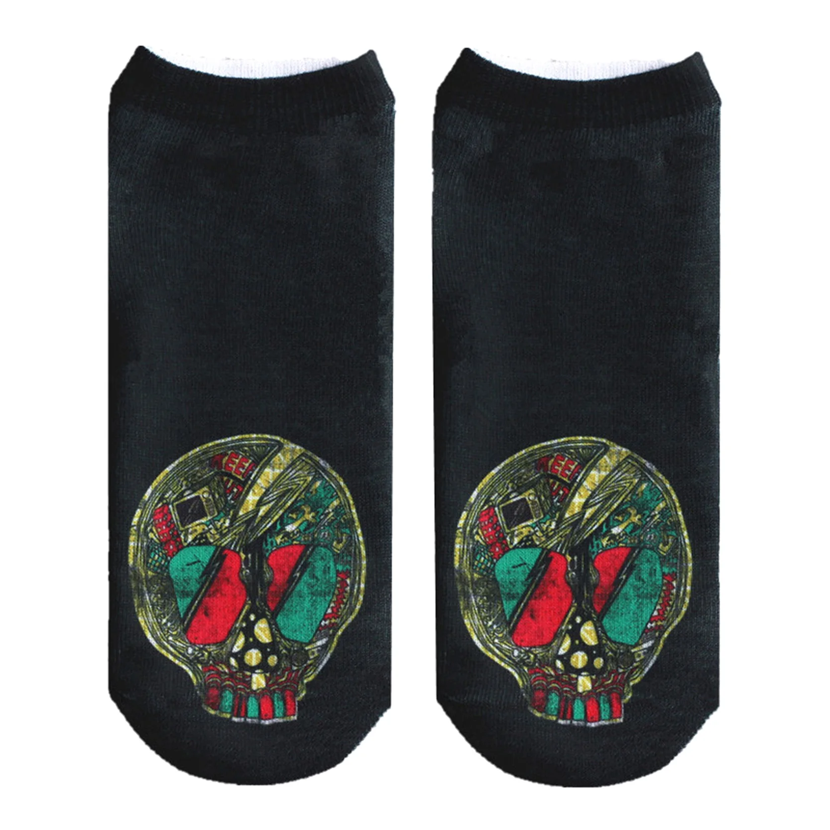 

CRAZY FLY 2020 New Hot 3D Printed Moji Skull Socks Womens Socks Low Cut Ankle Short Sock Femme Kawaii Licorne Funny Socks Sale