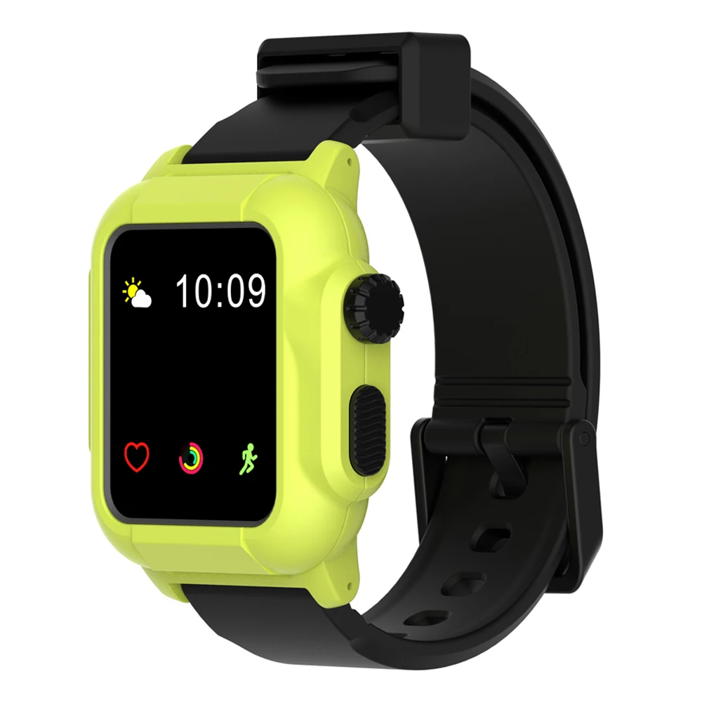 Aivtalk чехол и ремешок совместимы с Apple Watch 42 мм спортивные черные силиконовые