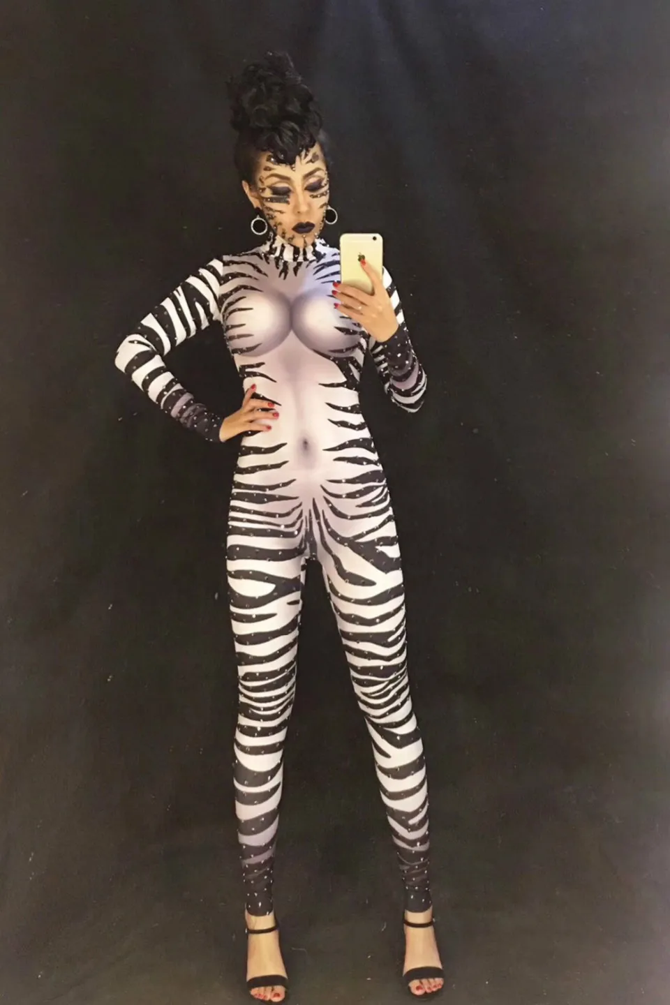 Женский комбинезон сверкающий кристаллический горный хрусталь|Танцевальный