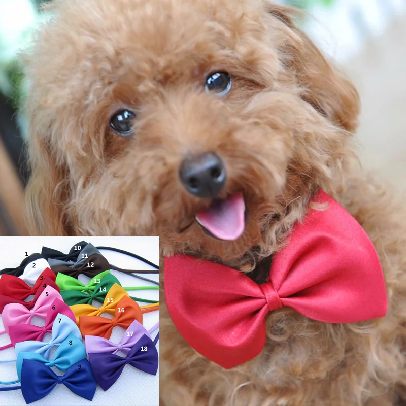 Галстук бабочка для собак смешанный 5 цветов разноцветный регулируемый галстук