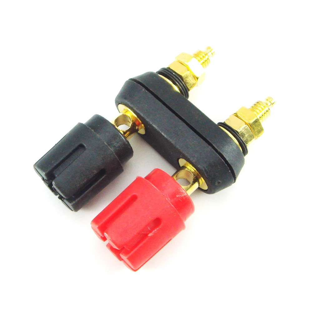 1 шт./лот красная и черная позолоченная клемма из чистой меди с двойным выходом 4