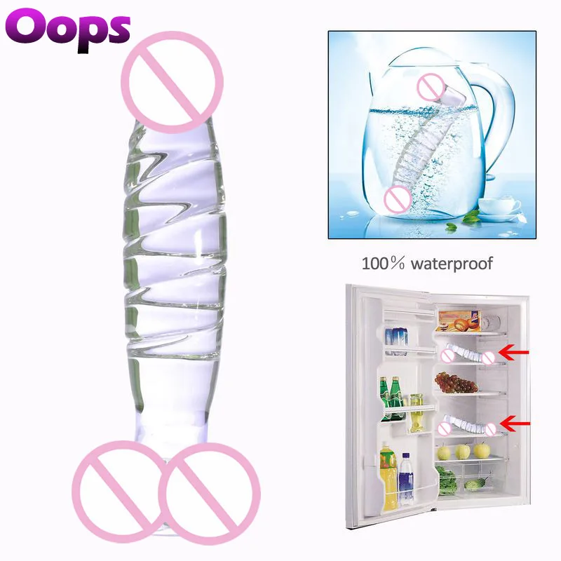 Женская Анальная пробка огромный стеклянный женский пенис член с яичками