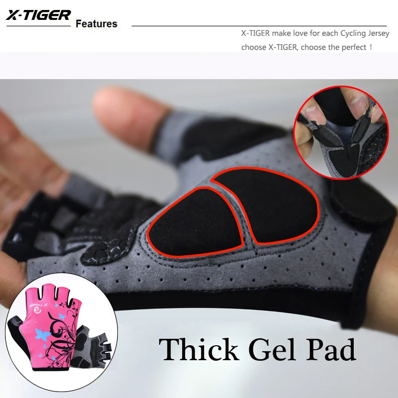 Женские противоударные спортивные перчатки X Tiger дышащие моющиеся с открытыми