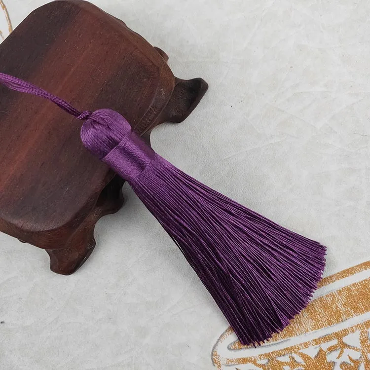 Dark purple 8 см fat tassel висячая веревка бахрома для шитья шторы одежда для дома бижутерия для декорирования ремесла аксессуары декоративный ключ 2 шт./партия - Цвет: Dark purple