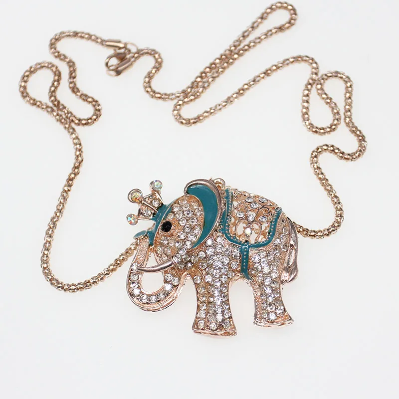 Подвески на заказ Серебряный 3D мульти эмалевый кристалл слон животное кулон с
