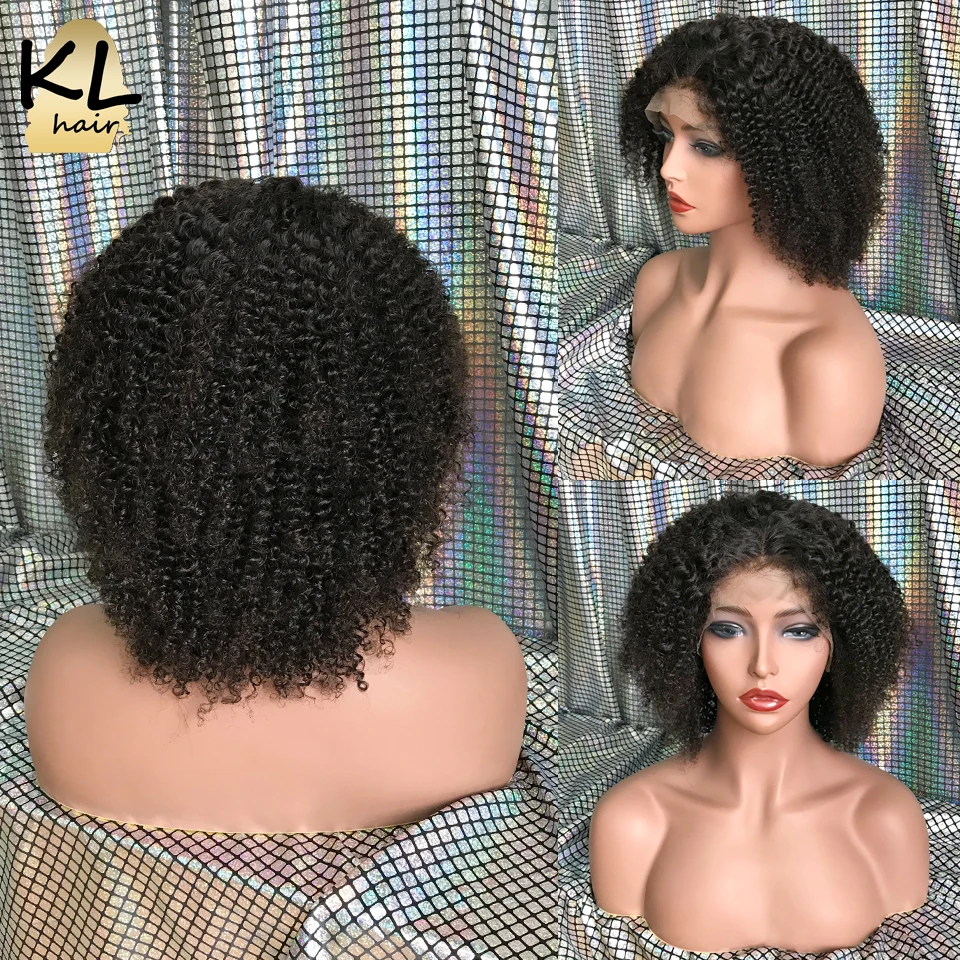 KL Hair полностью кружевные человеческие волосы парики для черных женщин афро