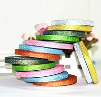 38 10mm color glitter metallic ribbon rope wedding party webbing decoration gift ribbon mix cord250yards25yards10rolls