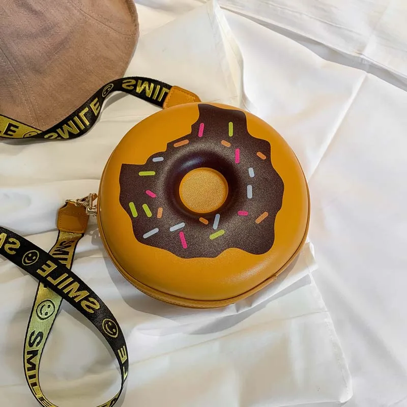 Забавная мультяшная сумка на плечо со смайликом 3 цвета дизайнерская круглая