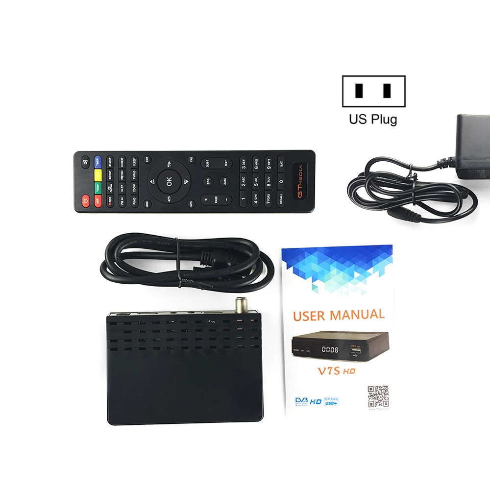 Freesat v7 GtMedia V7S ТВ-тюнер DVB S2 цифровое приемное устройство спутниковый приемник Cline WiFi Youtube VU Key+ дополнительный пульт дистанционного управления