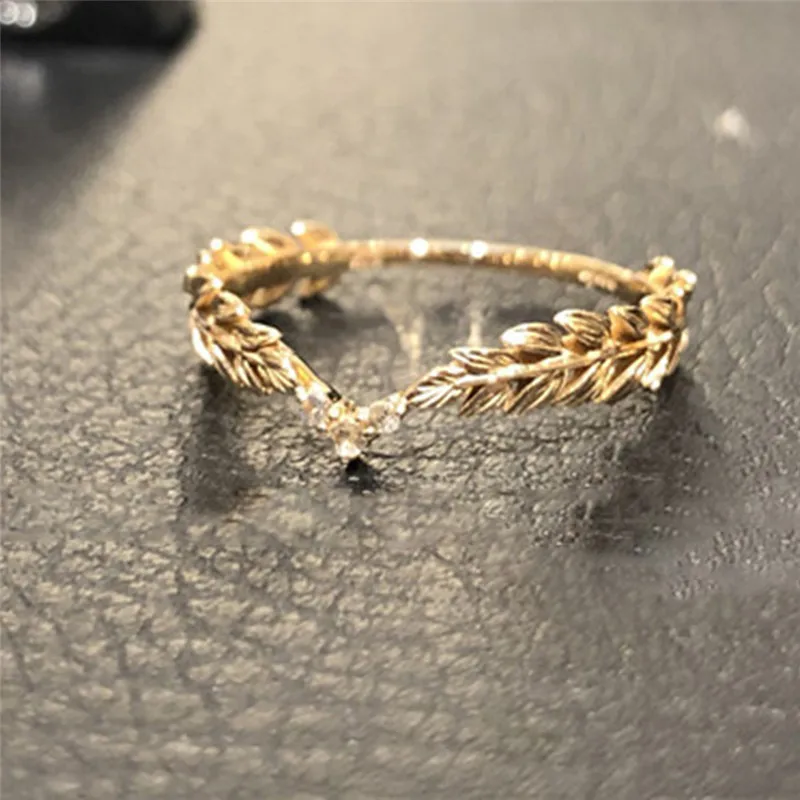 Золотое кольцо ROMAD Wheat Rings Golden Finger Ring для женщин с символом мира, украшение для вечеринок, женские ювелирные украшения, бижутерия для женщин R3. - Фото №1