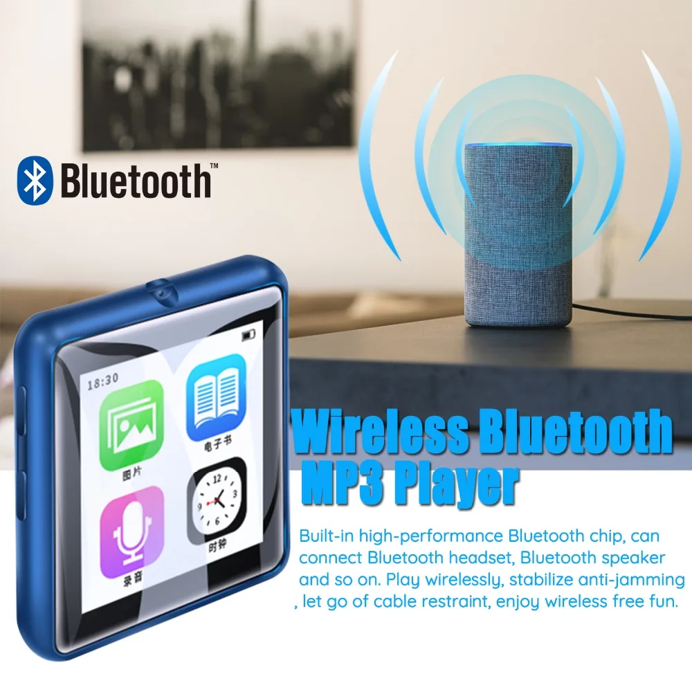 JINSERTA, сенсорный экран, MP3 плеер, Bluetooth 4,1, диктофон, HIFI музыкальный плеер, Mp3, портативный, USB, металл, TF карта, FM, видео, мини