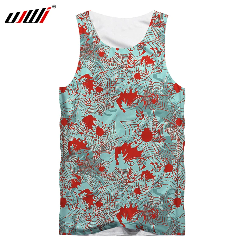 UJWI новый летний топ на бретелях с изображением паука красные пауки мужские 3D