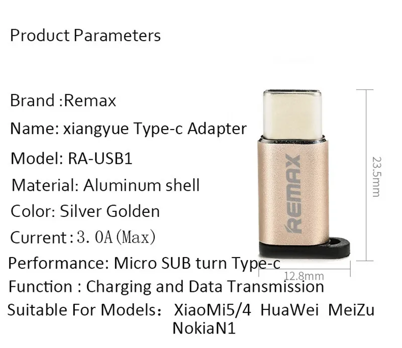 Remax USB 3,1 type-C мужской разъем для Micro USB 2,0 5Pin Женский адаптер для передачи данных конвертер usb type C адаптер для Nokia N1 Nexus 3