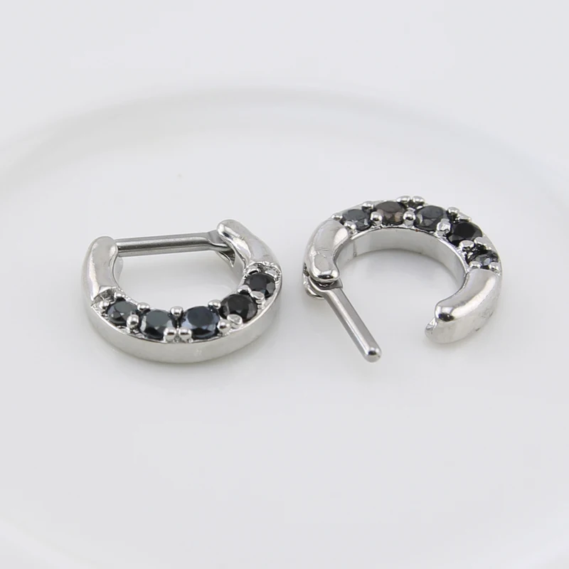 Кольцо для носа с циркониевой перегородкой циркониевые круглые штанги подковы